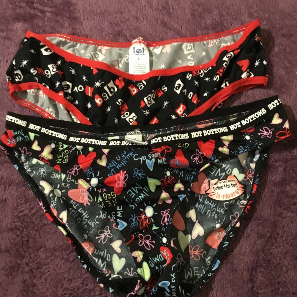 NWOT Vintage Hot Bottoms & L E I Below The Belt Panties Set Of 2 New - Size 7/L